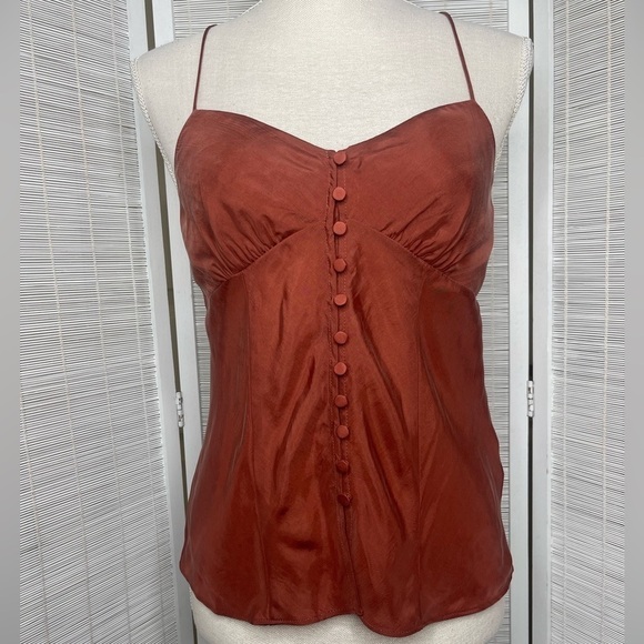J. Crew Button Front Camisole Rust Size XS New with Tags - Picture 1 of 6